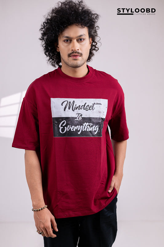 Oversized "Mindset Is Everything" Graphic T-Shirt