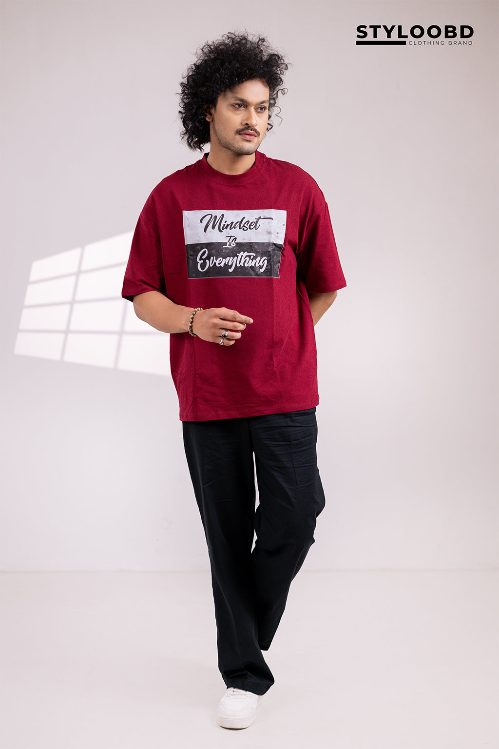 Oversized "Mindset Is Everything" Graphic T-Shirt