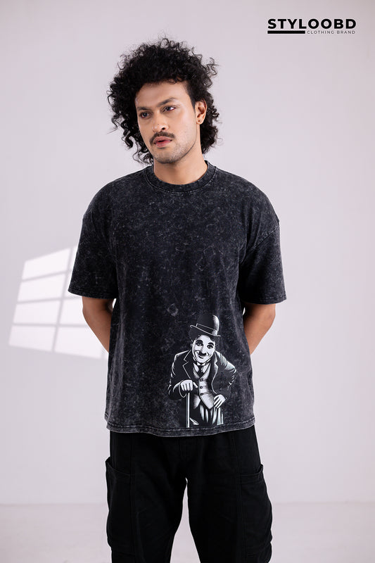Charlie Chaplin Oversized T-Shirt – Acid Washed