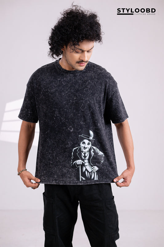 Charlie Chaplin Oversized T-Shirt – Acid Washed