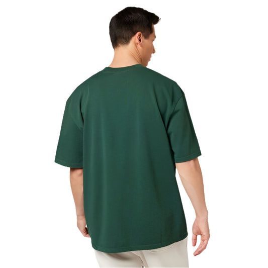 Minimalist Bottle Green Drop Shoulder Oversized T-Shirt – Unisex Streetwear