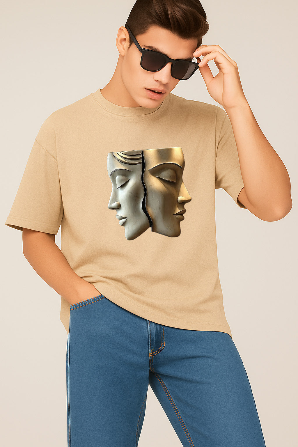 Premium Dual Face Sculpture Graphic T-Shirt β Elegant Artistic Unisex Tee