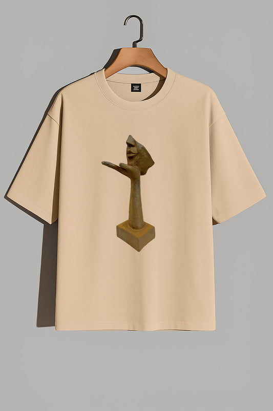 Premium Oversized Abstract Sculpture Print T-Shirt