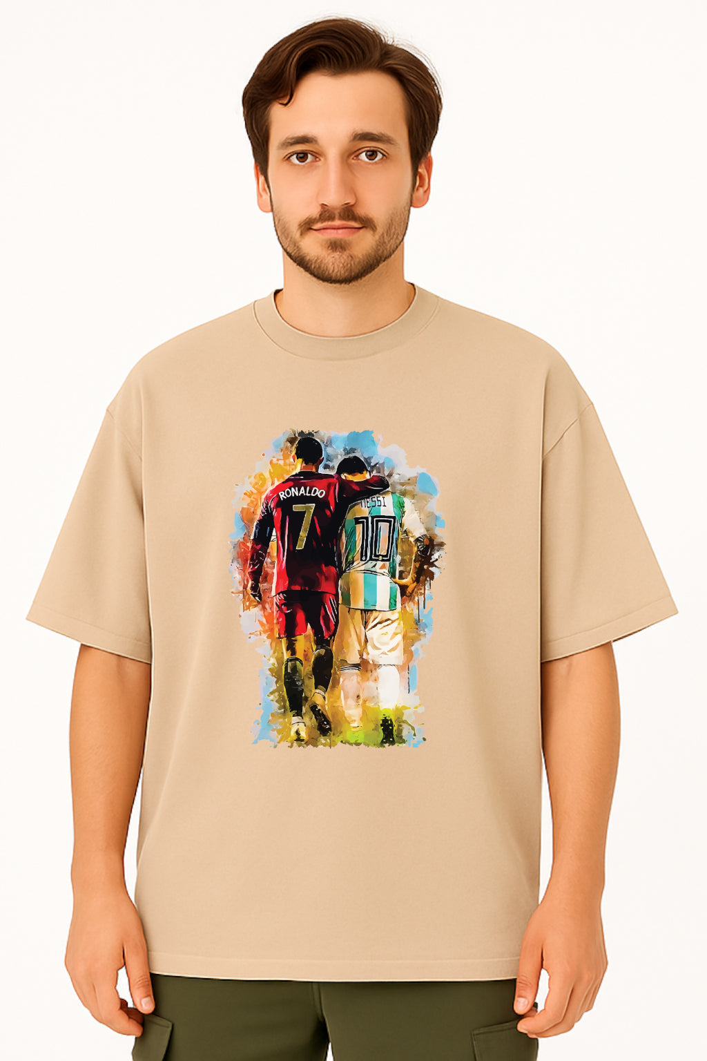 Oversized Unisex T-Shirt – Ronaldo & Messi Graphic Tee