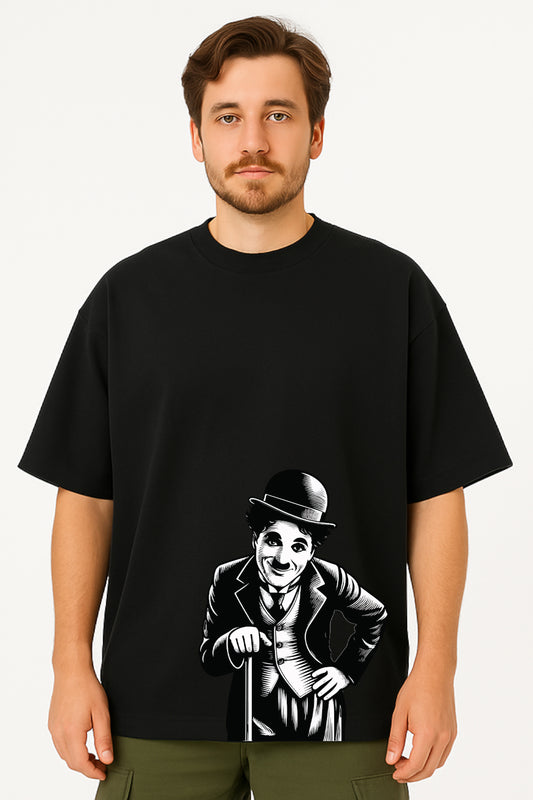 Charlie Chaplin Monochrome Oversized T-Shirt