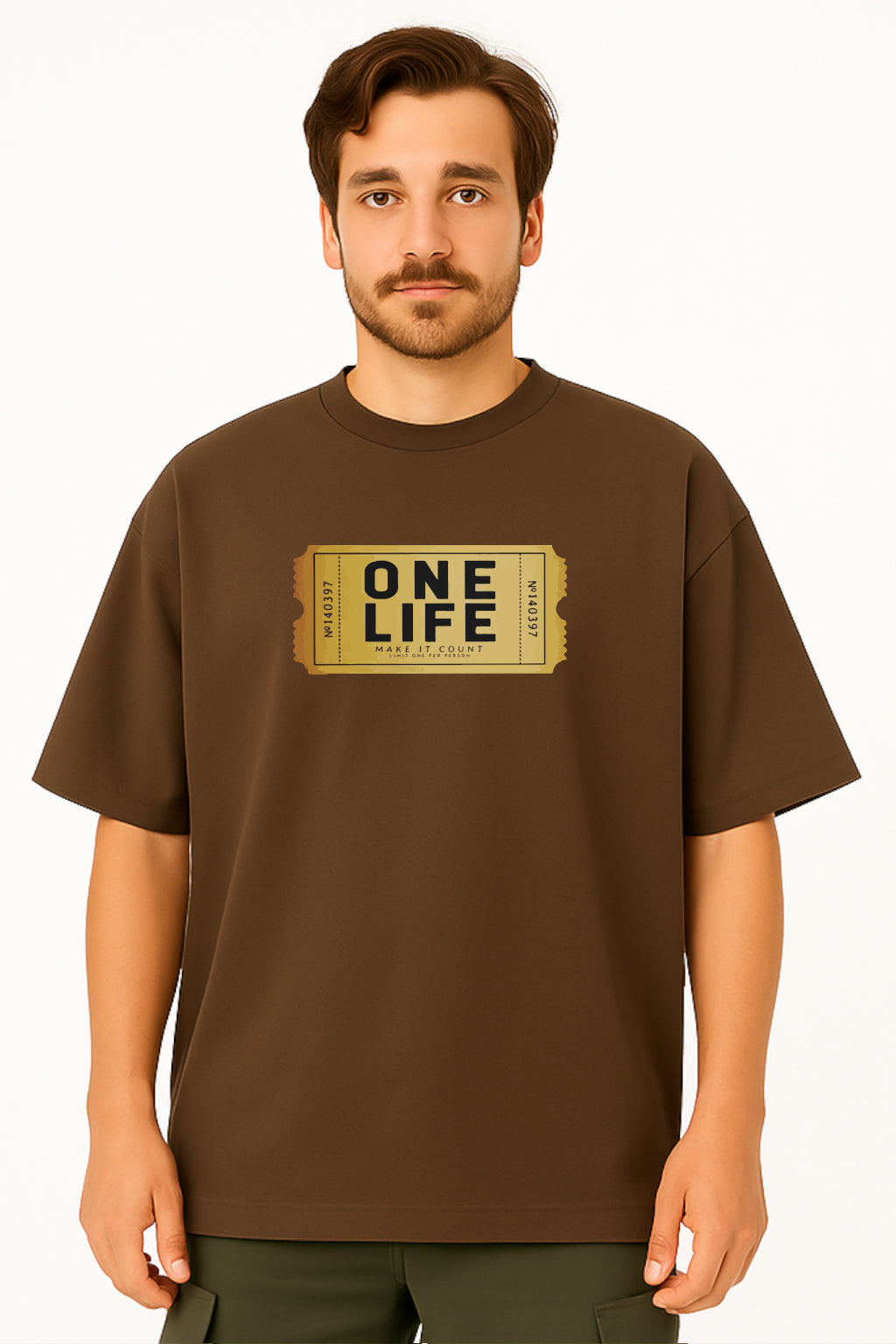 Oversized "One Life" Graphic T-Shirt