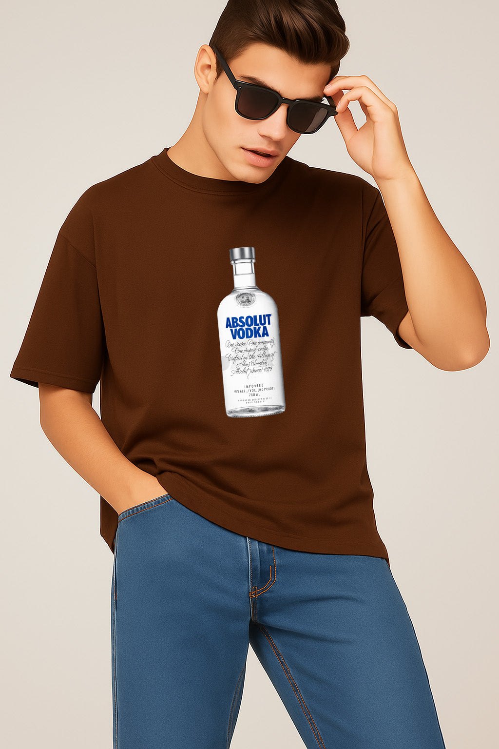 Premium Cool Graphic Tee with Absolut Vodka Print