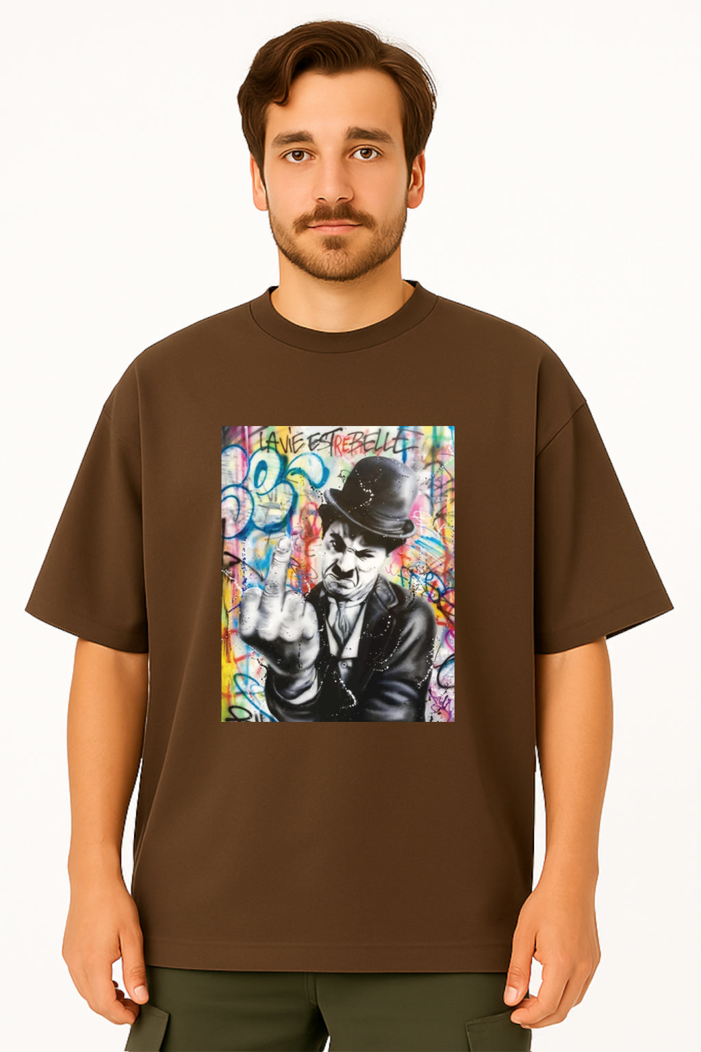 Charlie Chaplin Rebellious Art Graphic T-Shirt