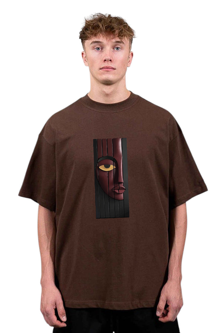 Premium Oversized Drop Shoulder T-Shirt β Abstract Face Art Design