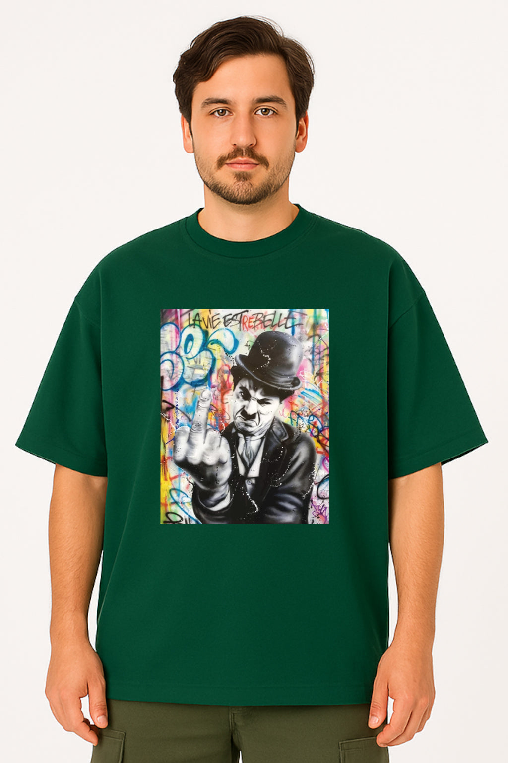 Charlie Chaplin Rebellious Art Graphic T-Shirt