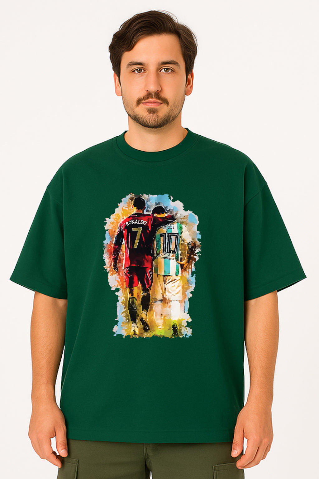 Oversized Unisex T-Shirt – Ronaldo & Messi Graphic Tee