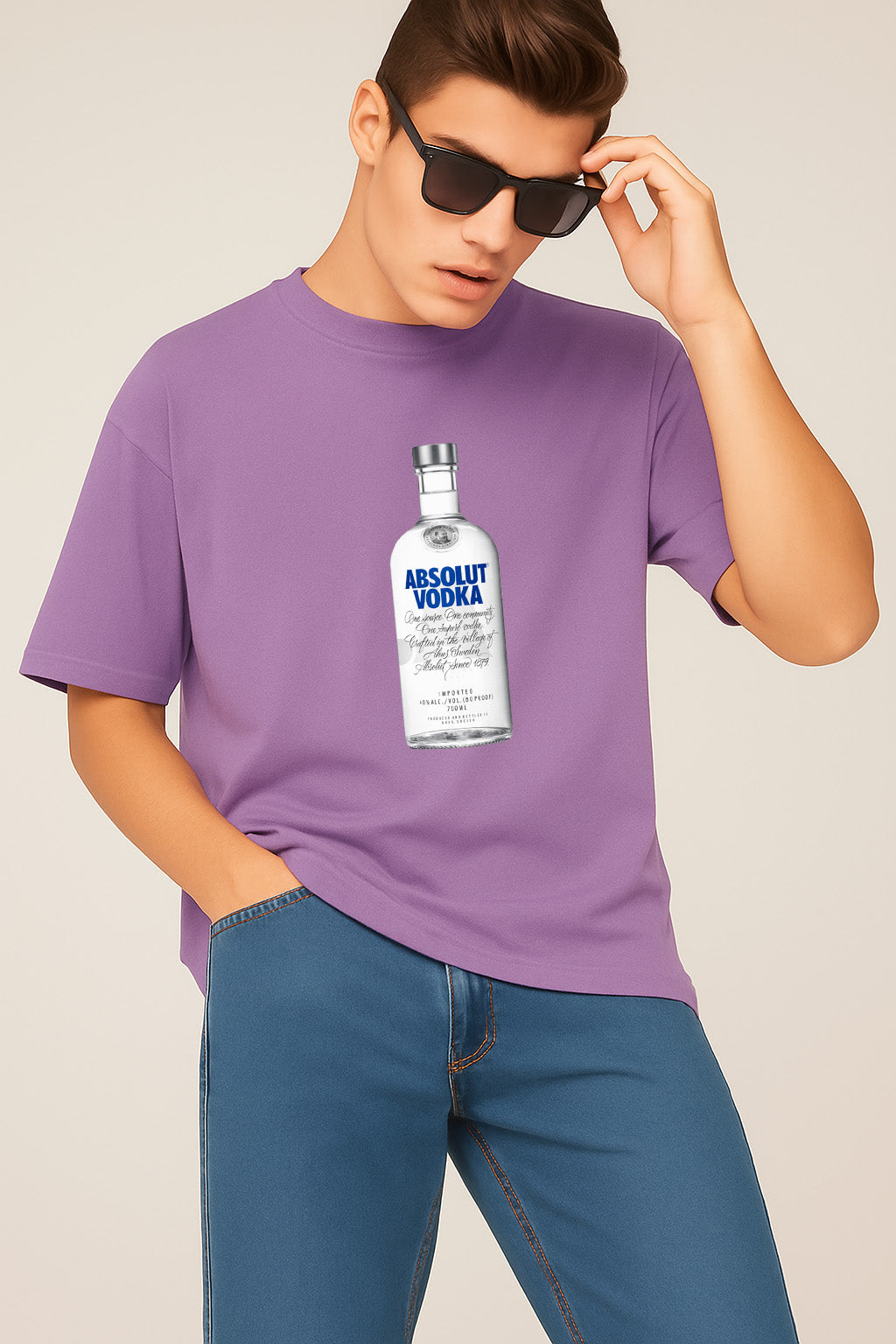 Premium Cool Graphic Tee with Absolut Vodka Print