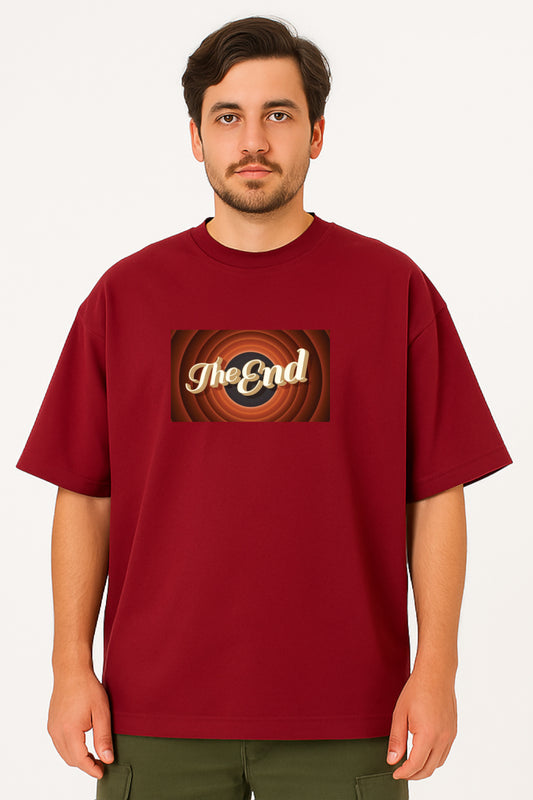 Oversized Unisex T-Shirt – Retro "The End" Graphic Tee