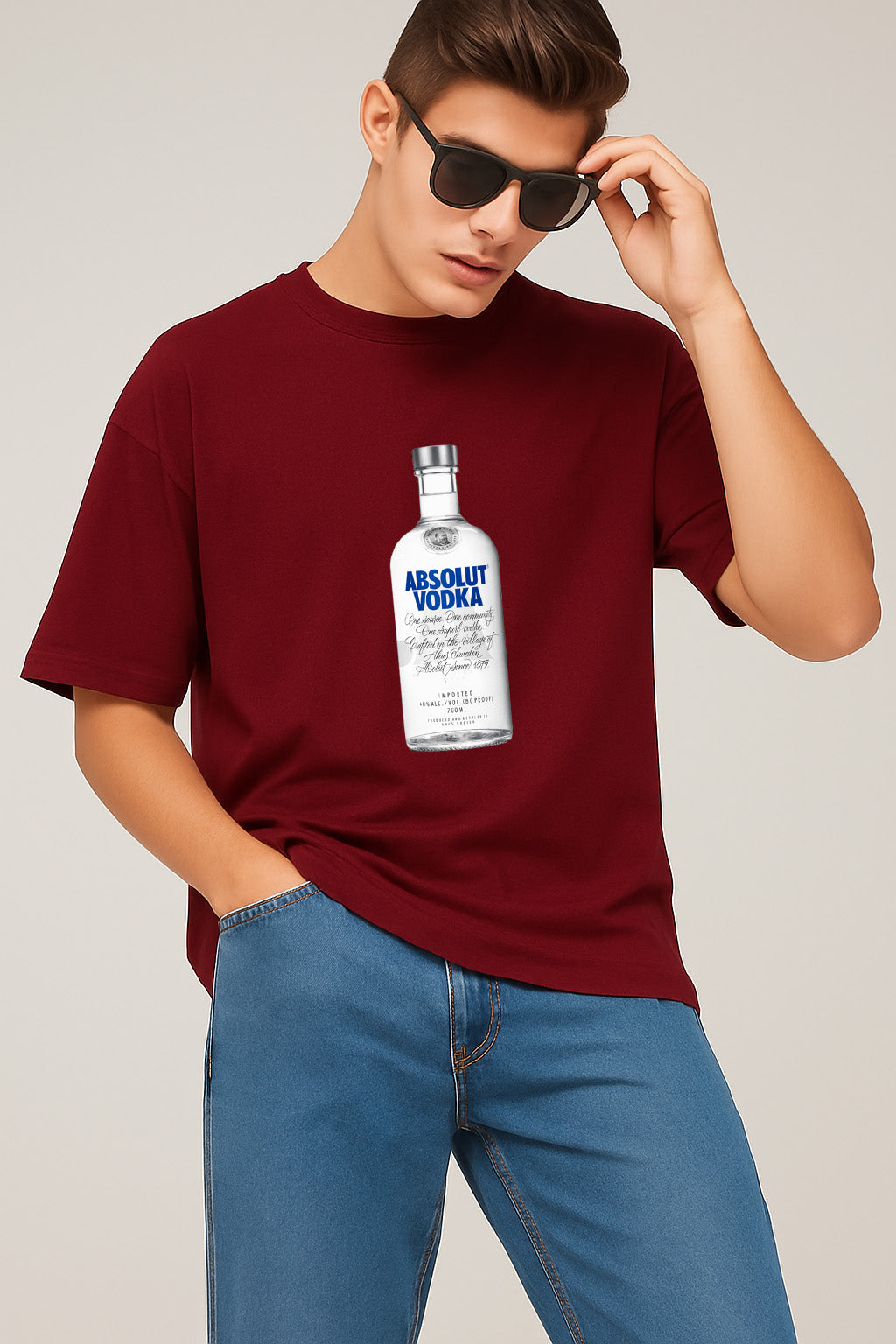 Premium Cool Graphic Tee with Absolut Vodka Print
