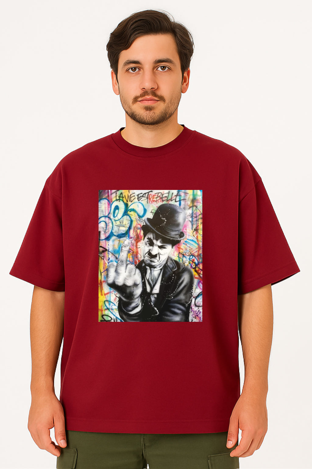 Charlie Chaplin Rebellious Art Graphic T-Shirt