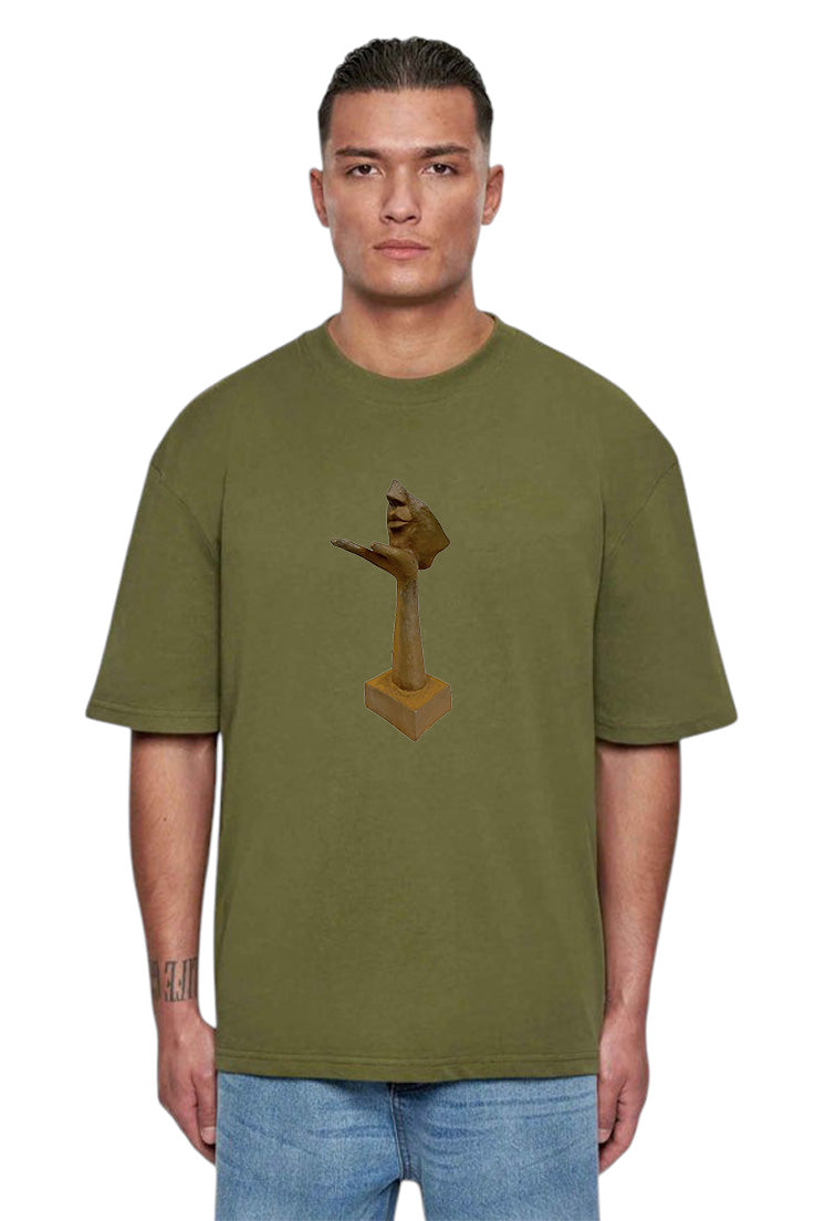 Premium Oversized Abstract Sculpture Print T-Shirt
