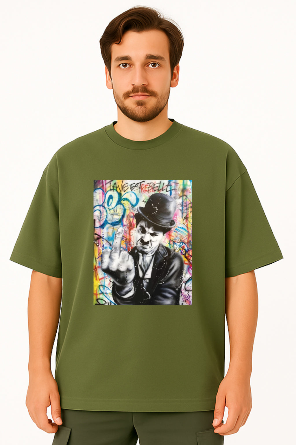 Charlie Chaplin Rebellious Art Graphic T-Shirt