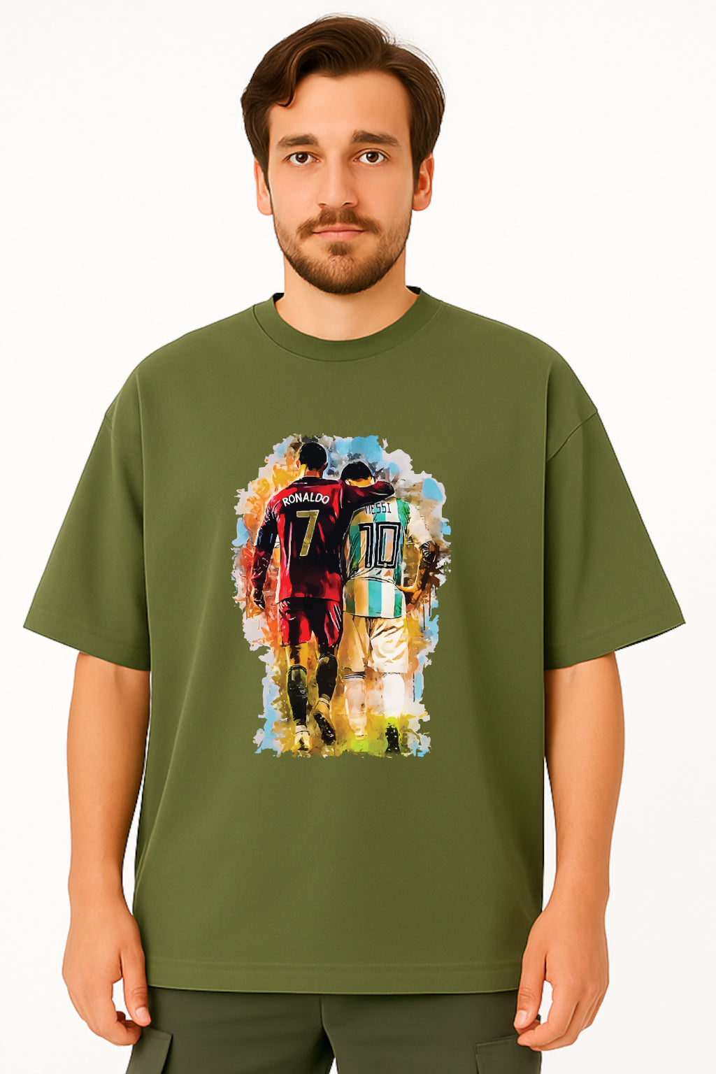 Oversized Unisex T-Shirt – Ronaldo & Messi Graphic Tee