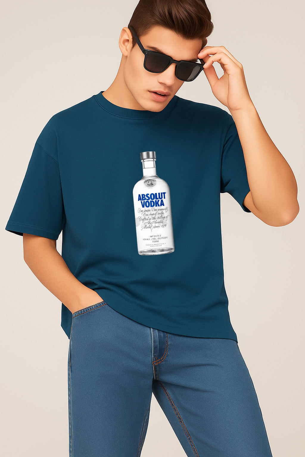 Premium Cool Graphic Tee with Absolut Vodka Print