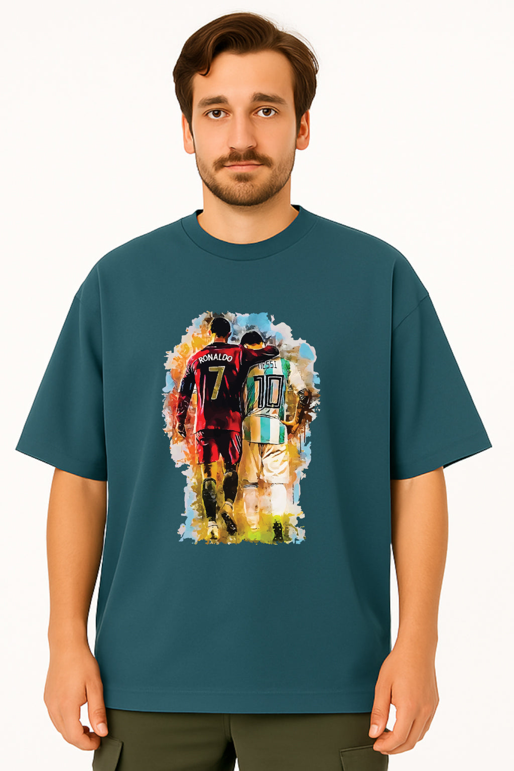 Oversized Unisex T-Shirt – Ronaldo & Messi Graphic Tee