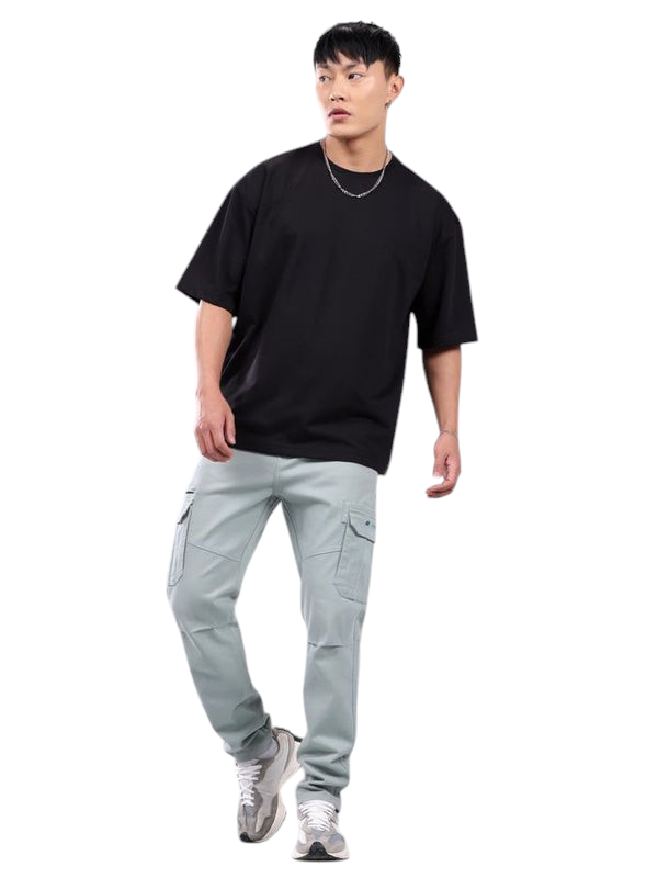 Minimalist Black Drop Shoulder Oversized T-Shirt β Unisex Streetwear