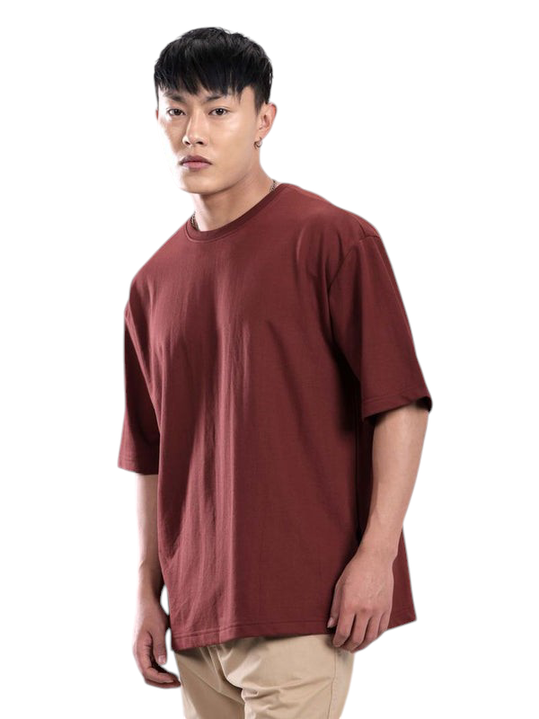 Minimalist Maroon Drop Shoulder Oversized T-Shirt β Unisex Streetwear