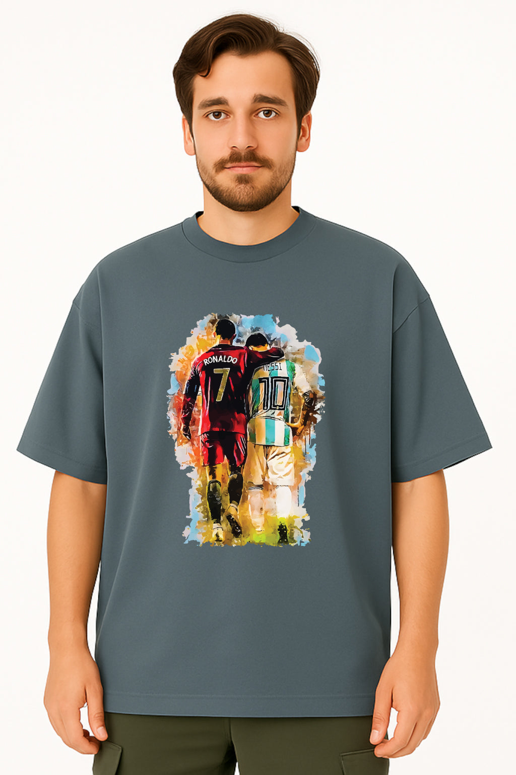 Oversized Unisex T-Shirt – Ronaldo & Messi Graphic Tee