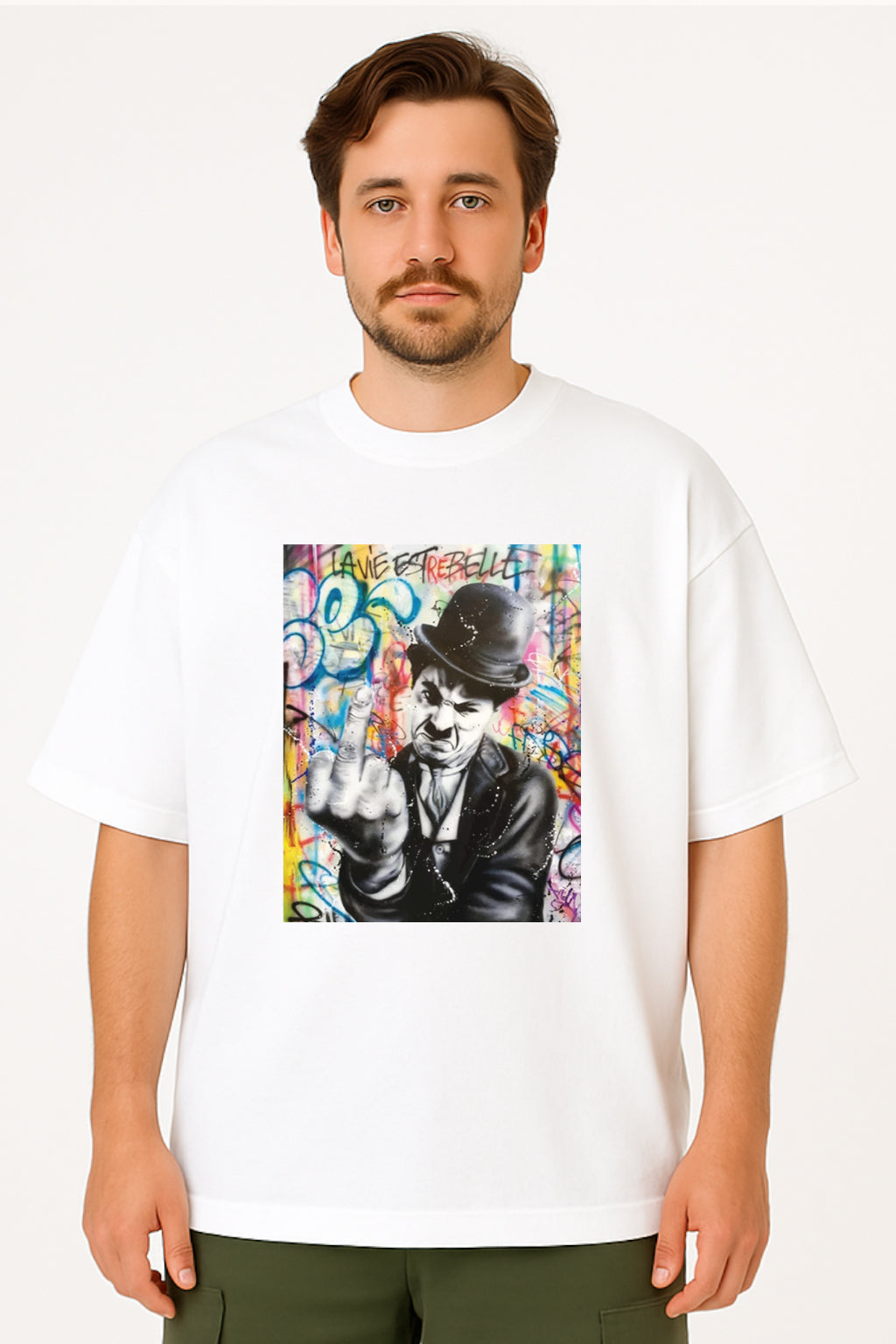 Charlie Chaplin Rebellious Art Graphic T-Shirt