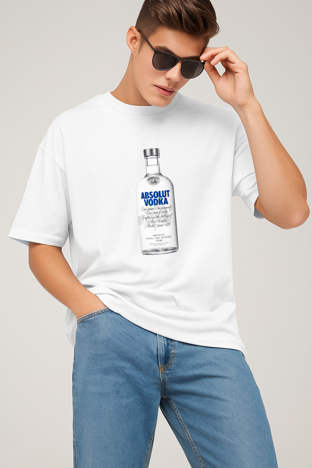 Premium Cool Graphic Tee with Absolut Vodka Print