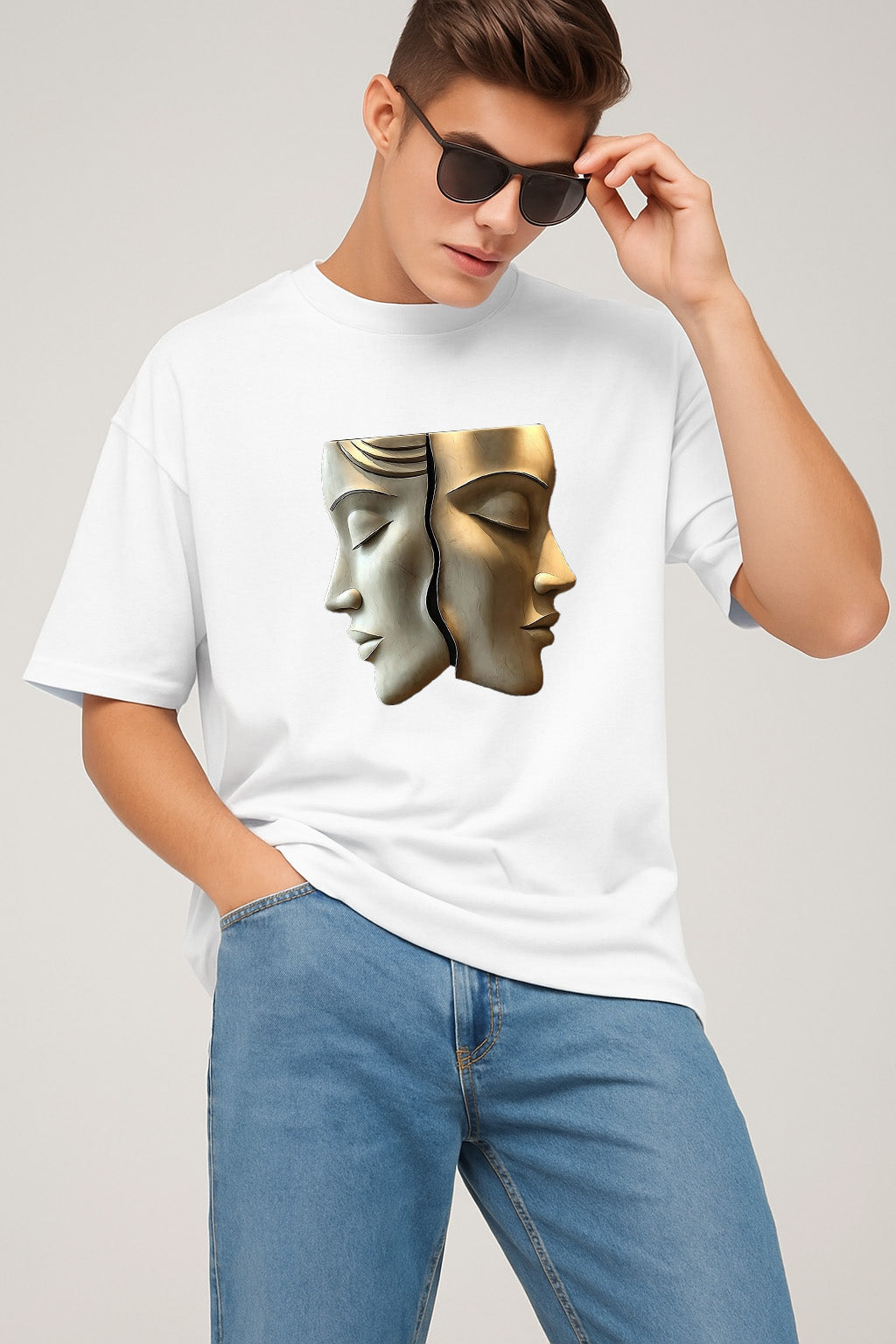 Premium Dual Face Sculpture Graphic T-Shirt β Elegant Artistic Unisex Tee