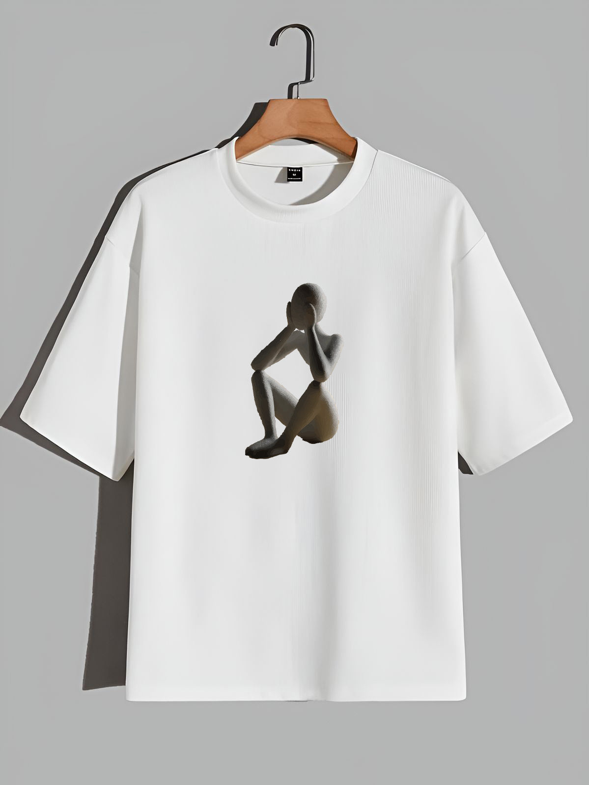 Premium Tee With Abstract Sitting Figure Print