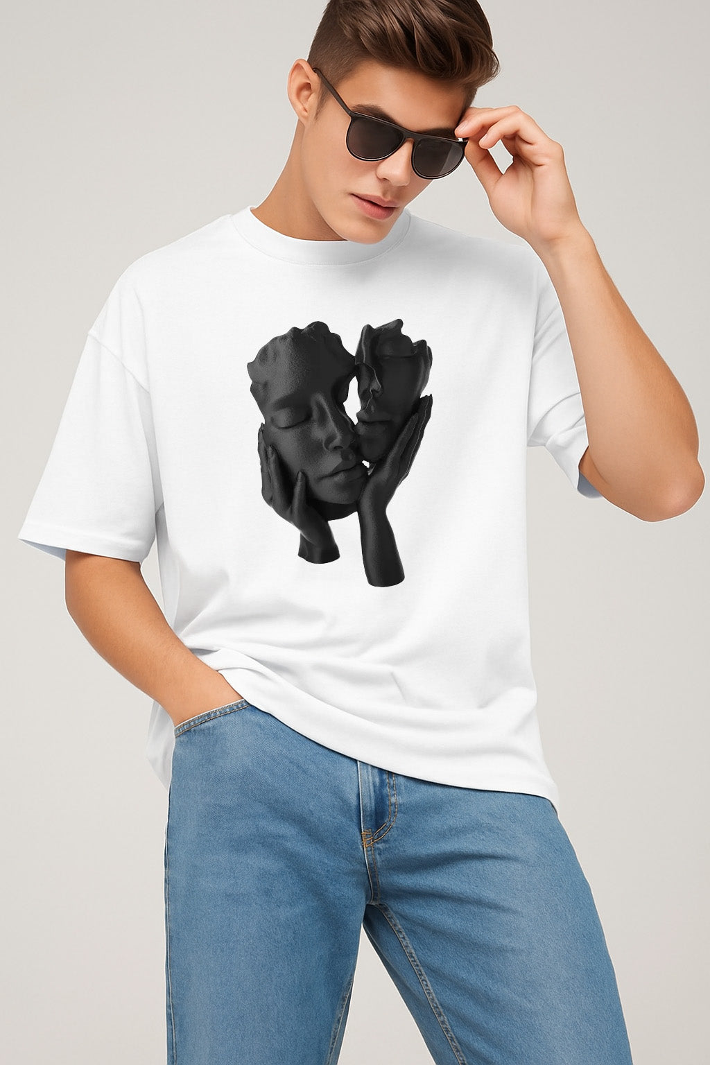 Premium Double Face Sculpture Graphic T-Shirt β Artistic Unisex Tee