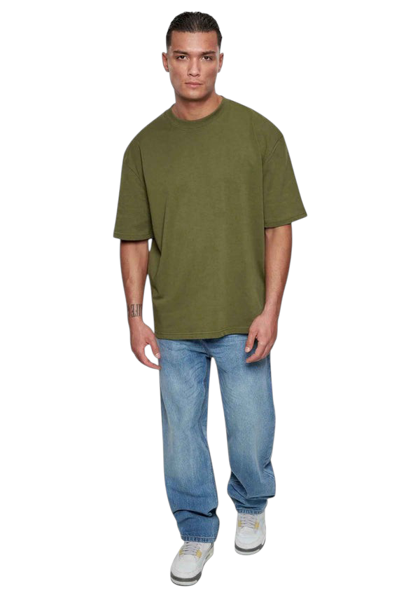 Minimalist Olive Drop Shoulder Oversized T-Shirt β Unisex Streetwear