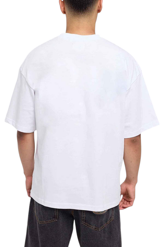 Minimalist White Drop Shoulder Oversized T-Shirt – Unisex Streetwear