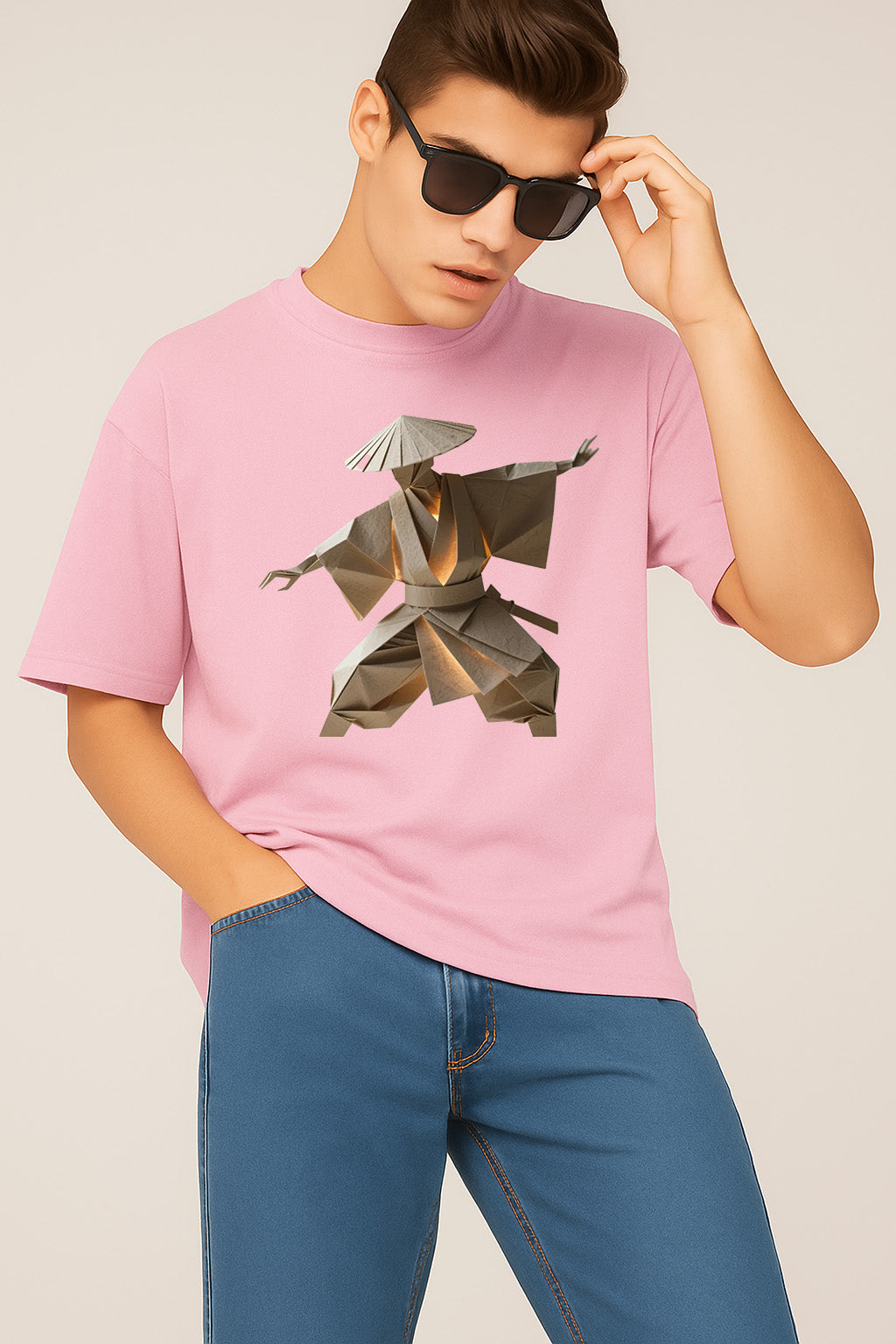 Premium Samurai Origami Graphic Tee – Japanese-Inspired Streetwear T-Shirt