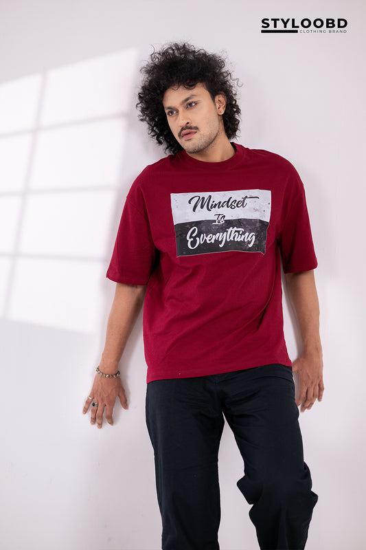 Oversized "Mindset Is Everything" Graphic T-Shirt