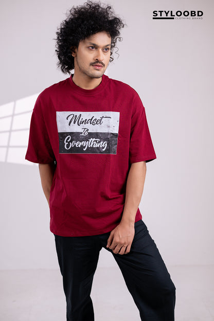 Oversized "Mindset Is Everything" Graphic T-Shirt