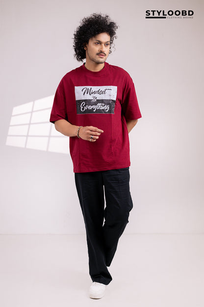 Oversized "Mindset Is Everything" Graphic T-Shirt