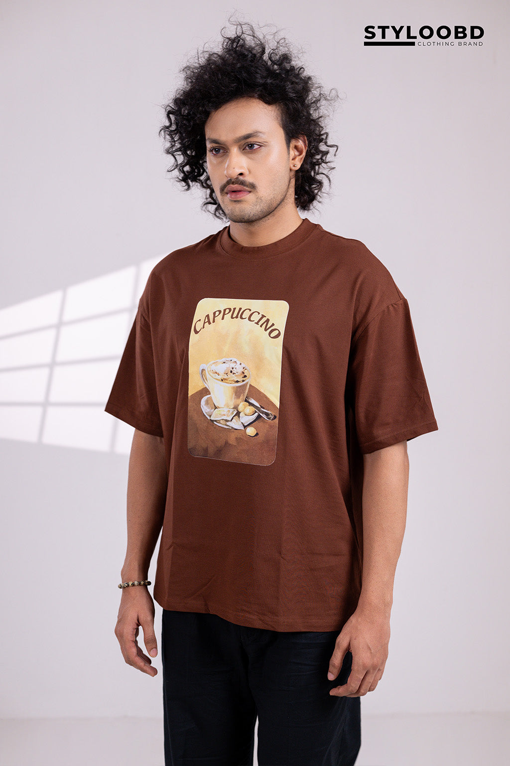Oversized "Cappuccino Vibes – Coffee Lovers Graphic T-Shirt"