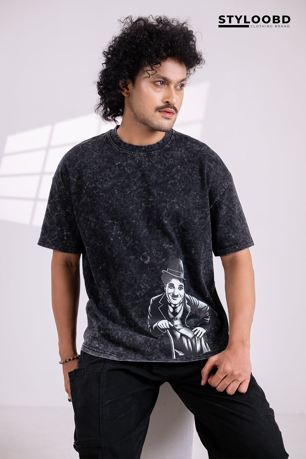 Charlie Chaplin Oversized T-Shirt – Acid Washed