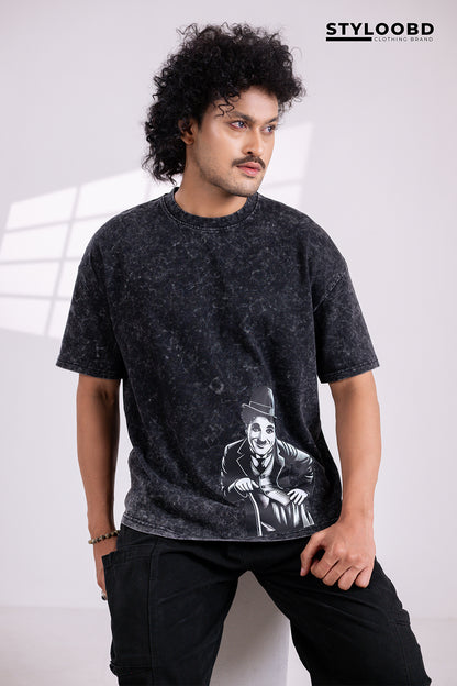 Charlie Chaplin Oversized T-Shirt – Acid Washed