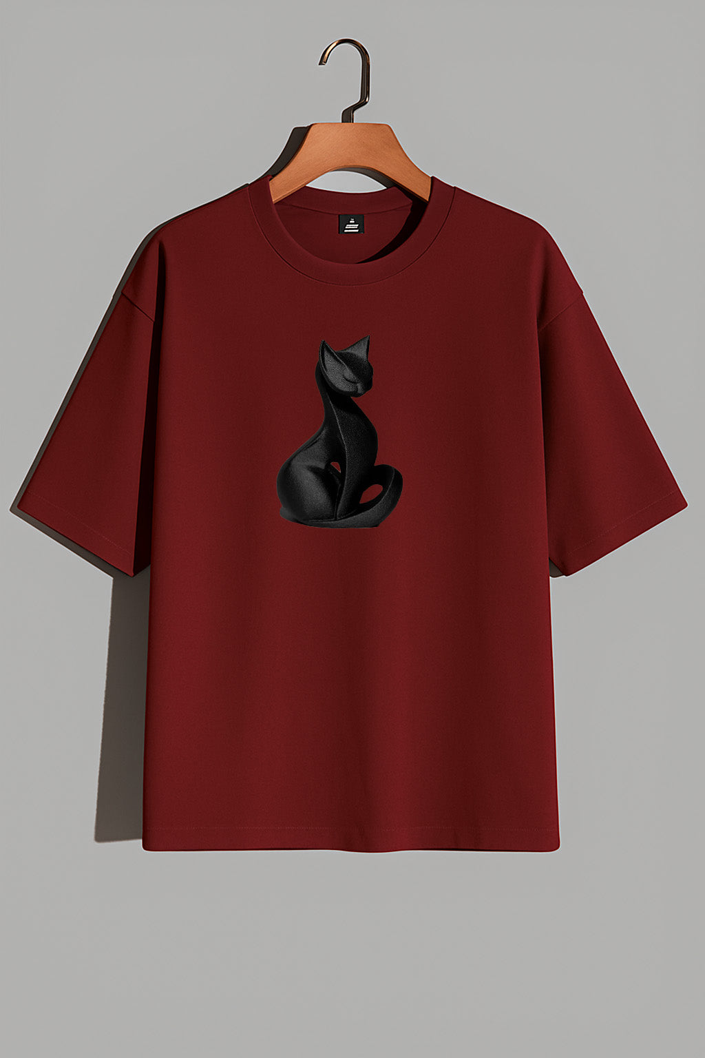 Premium Black Cat Graphic Oversized Tee