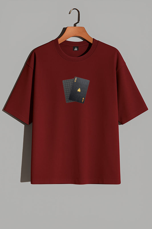 Premium Ace Pair Graphic Oversized Tee