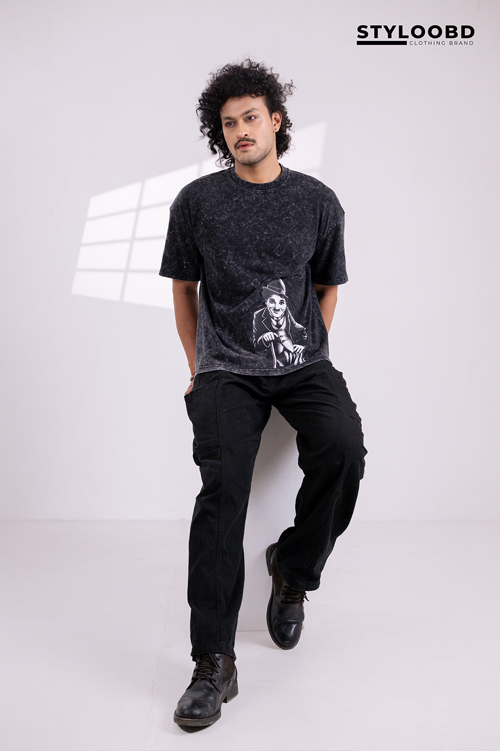 Charlie Chaplin Oversized T-Shirt – Acid Washed