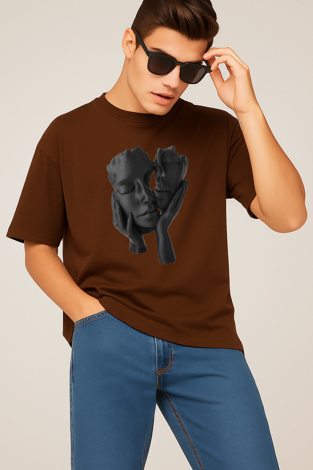 Premium Double Face Sculpture Graphic T-Shirt – Artistic Unisex Tee