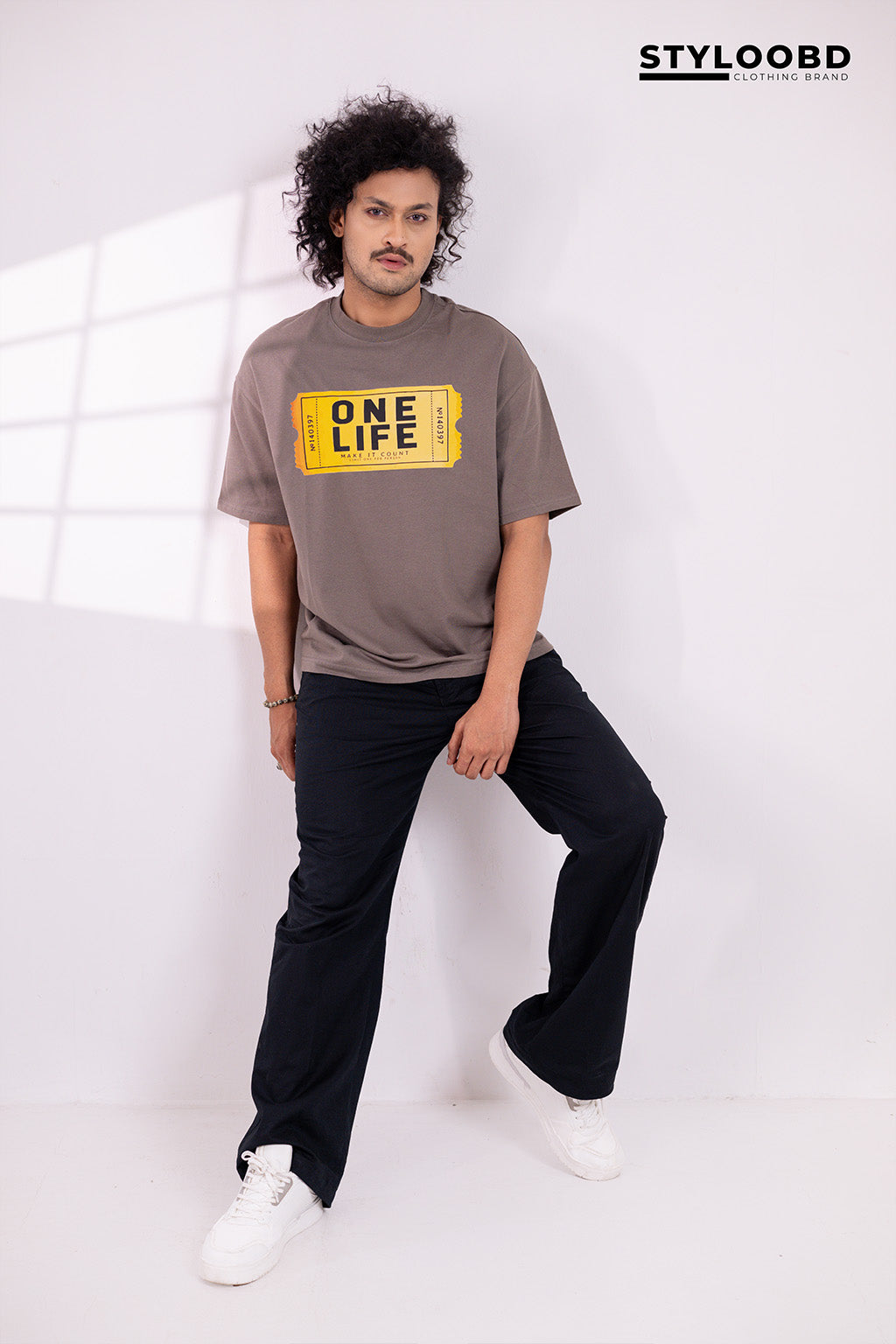 Oversized "One Life" Graphic T-Shirt