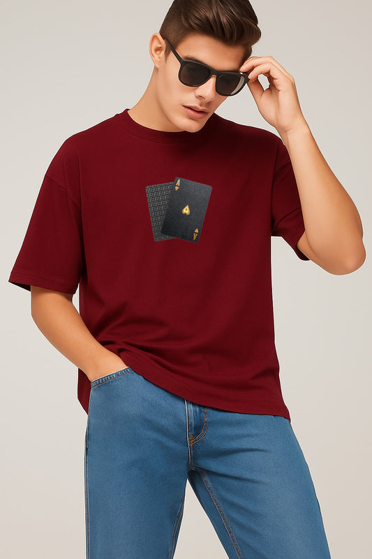 Premium Ace Pair Graphic Oversized Tee