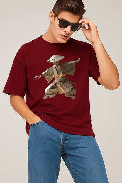 Premium Samurai Origami Graphic Tee – Japanese-Inspired Streetwear T-Shirt