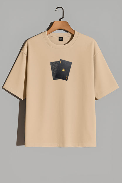 Premium Ace Pair Graphic Oversized Tee