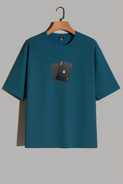 Premium Ace Pair Graphic Oversized Tee